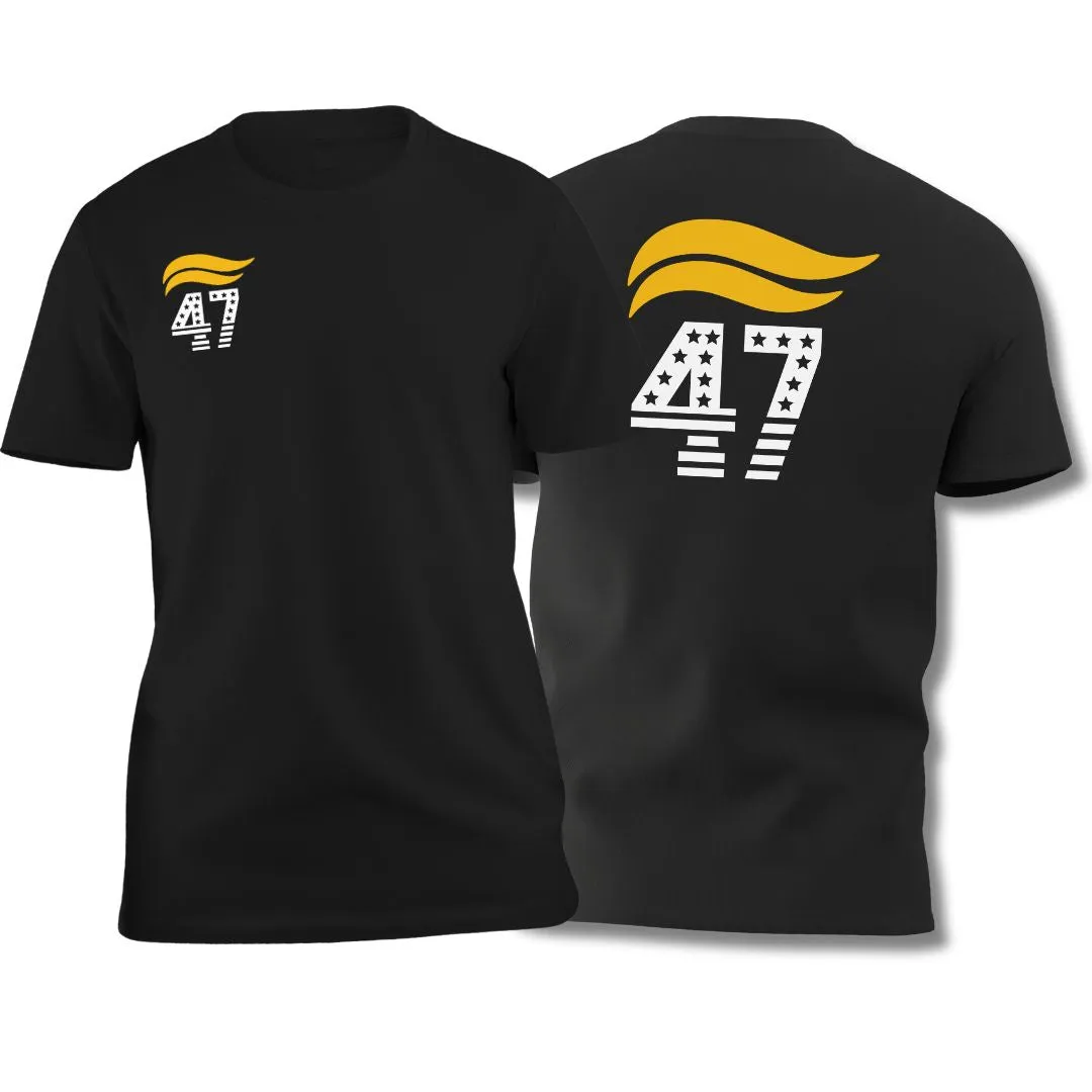 #47 Stars and Stripes T-Shirt (Front/Back Design) Yellow and Black