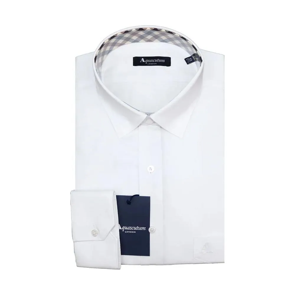 Aquascutum Elegant White Cotton Blend Shirt