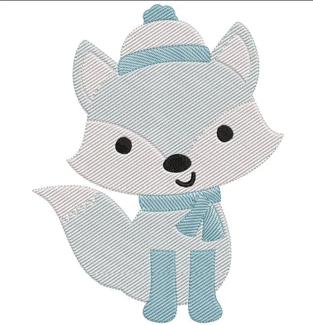 Artic Fox Sketchy Winter wonderland Design