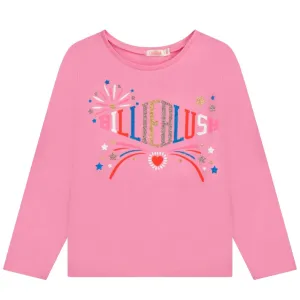 Billieblush Pink Multi-Coloured Print Logo T-Shirt