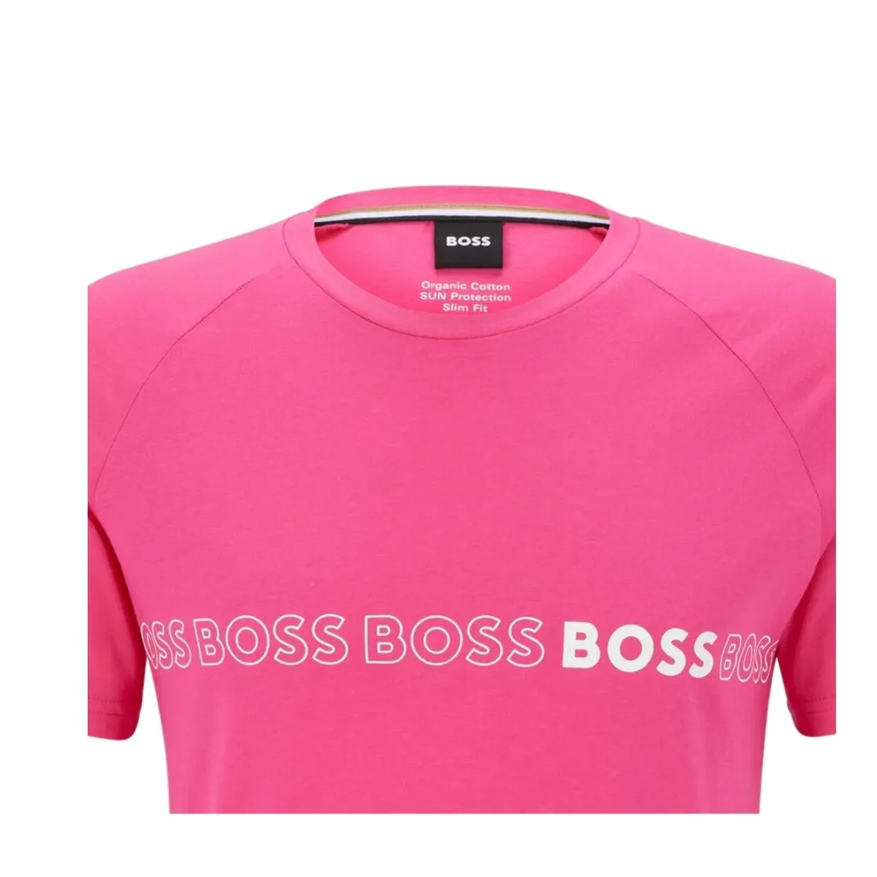 BOSS Repeat Printed Logo Pink T-Shirt