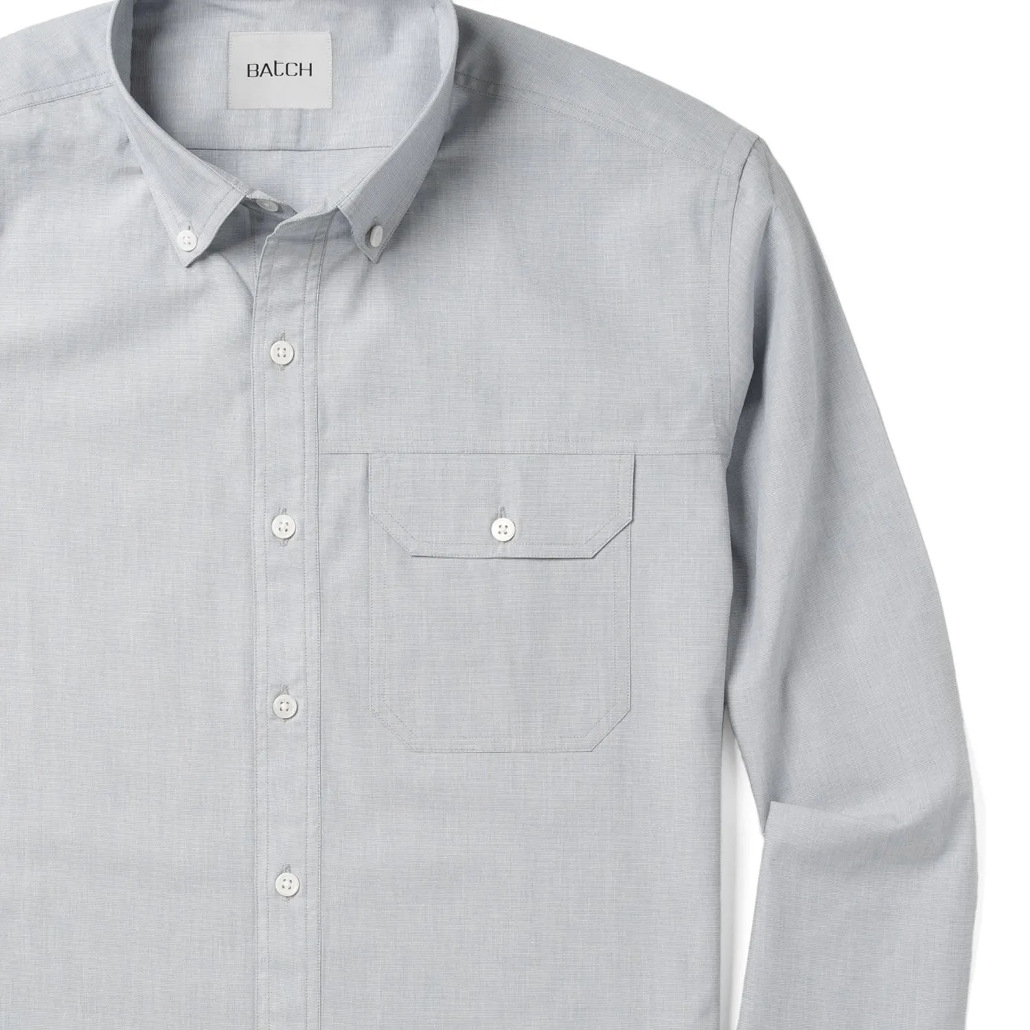 Builder Casual Shirt – Aluminum Gray Cotton End-on-end