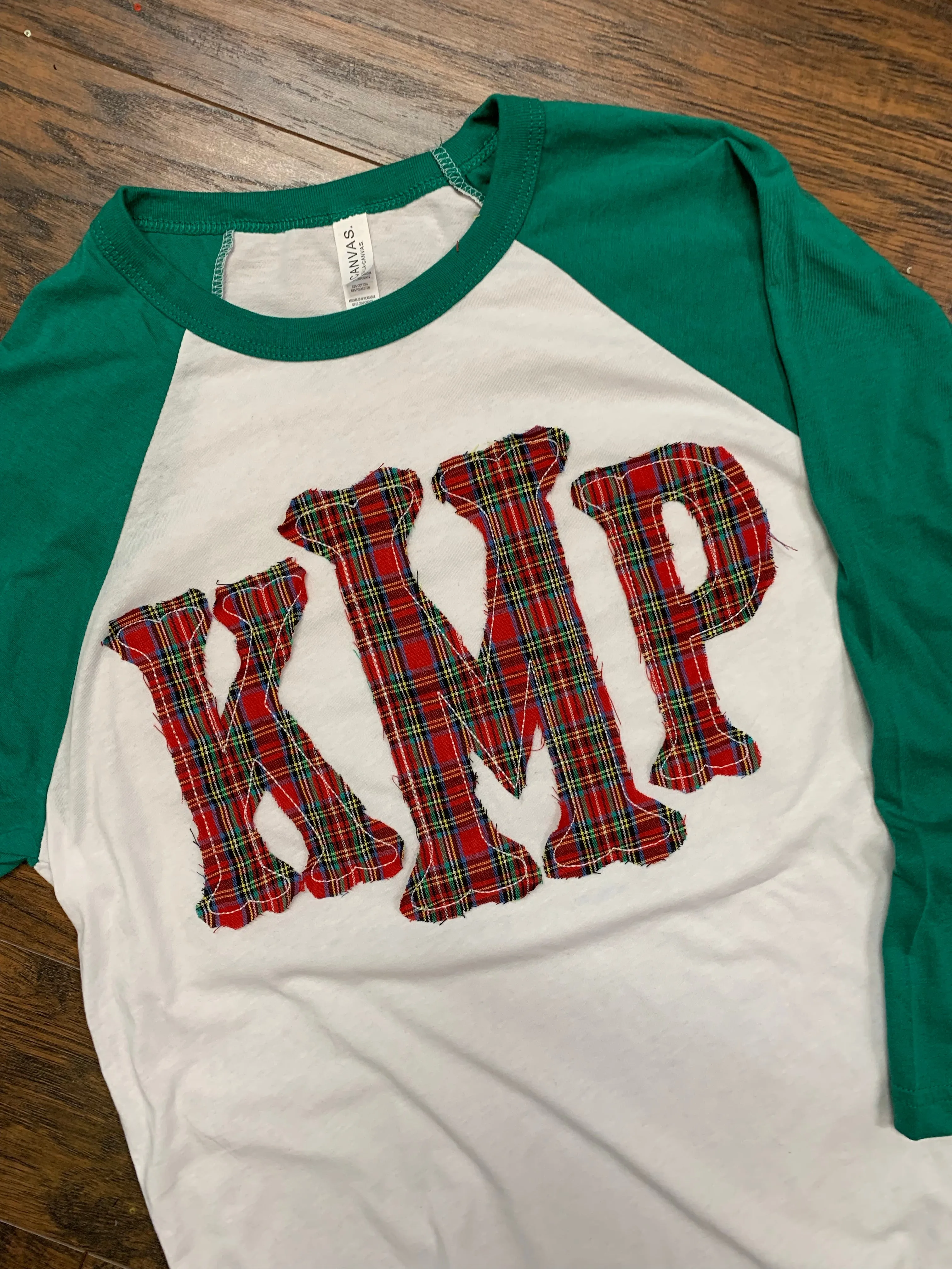 Christmas Fabric Monogrammed Shirt