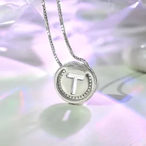 Circular Initial 'T' Necklace