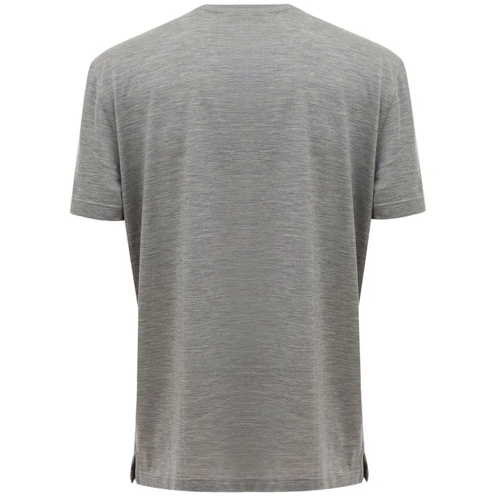 Corneliani Gray Silk T-Shirt