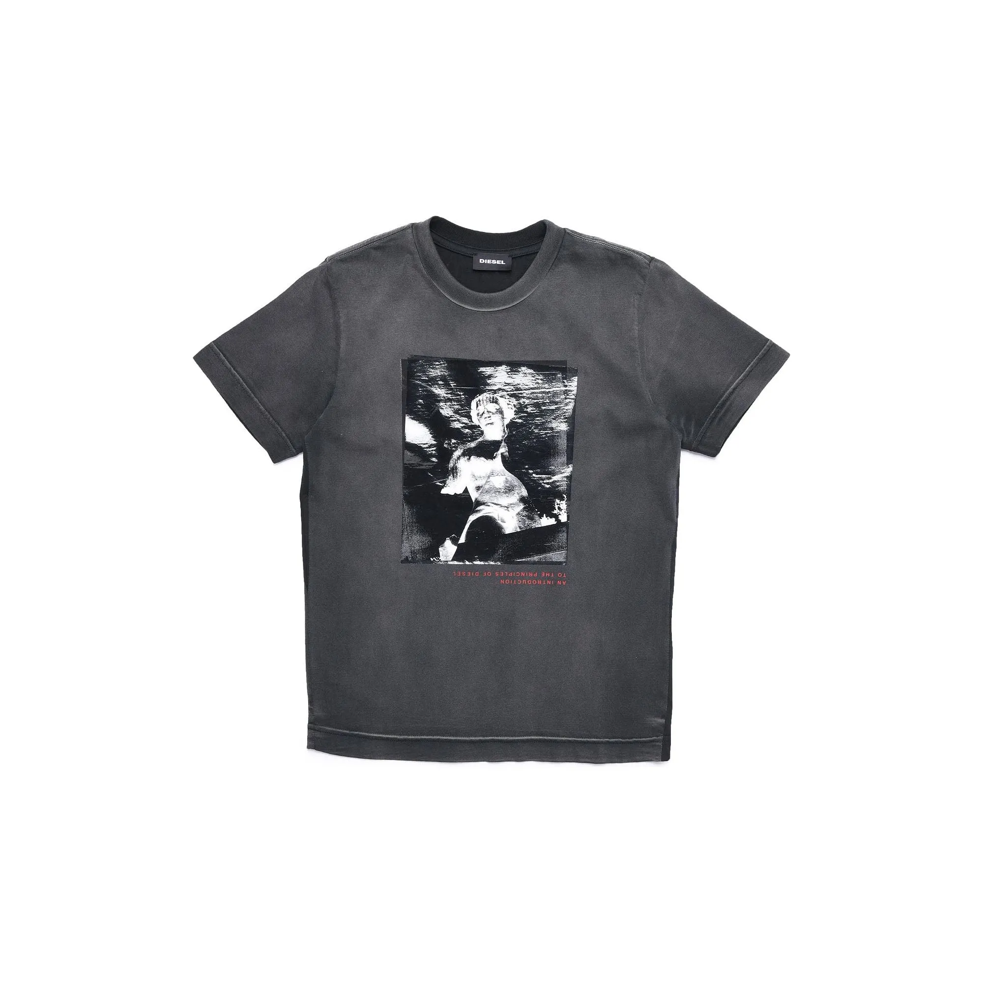 Diesel Boys Grey Short Sleeve T-shirt with Design