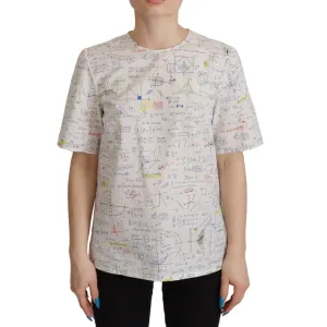 Dolce & Gabbana Algebra Print Round Neck Cotton Tee