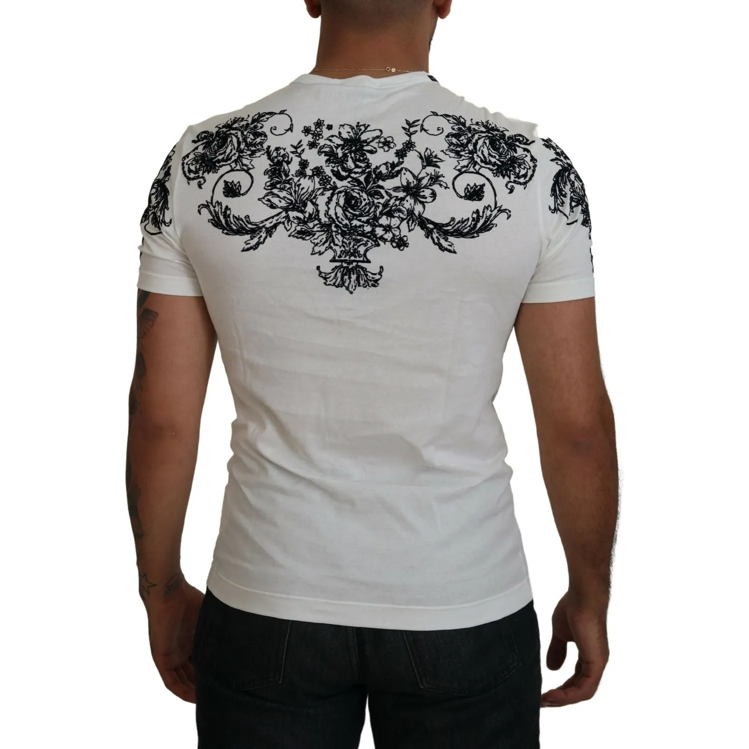 Dolce & Gabbana Elegant Floral Crown Tee