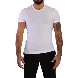 Dolce & Gabbana Elegant White Cotton Blend Round Neck Tee