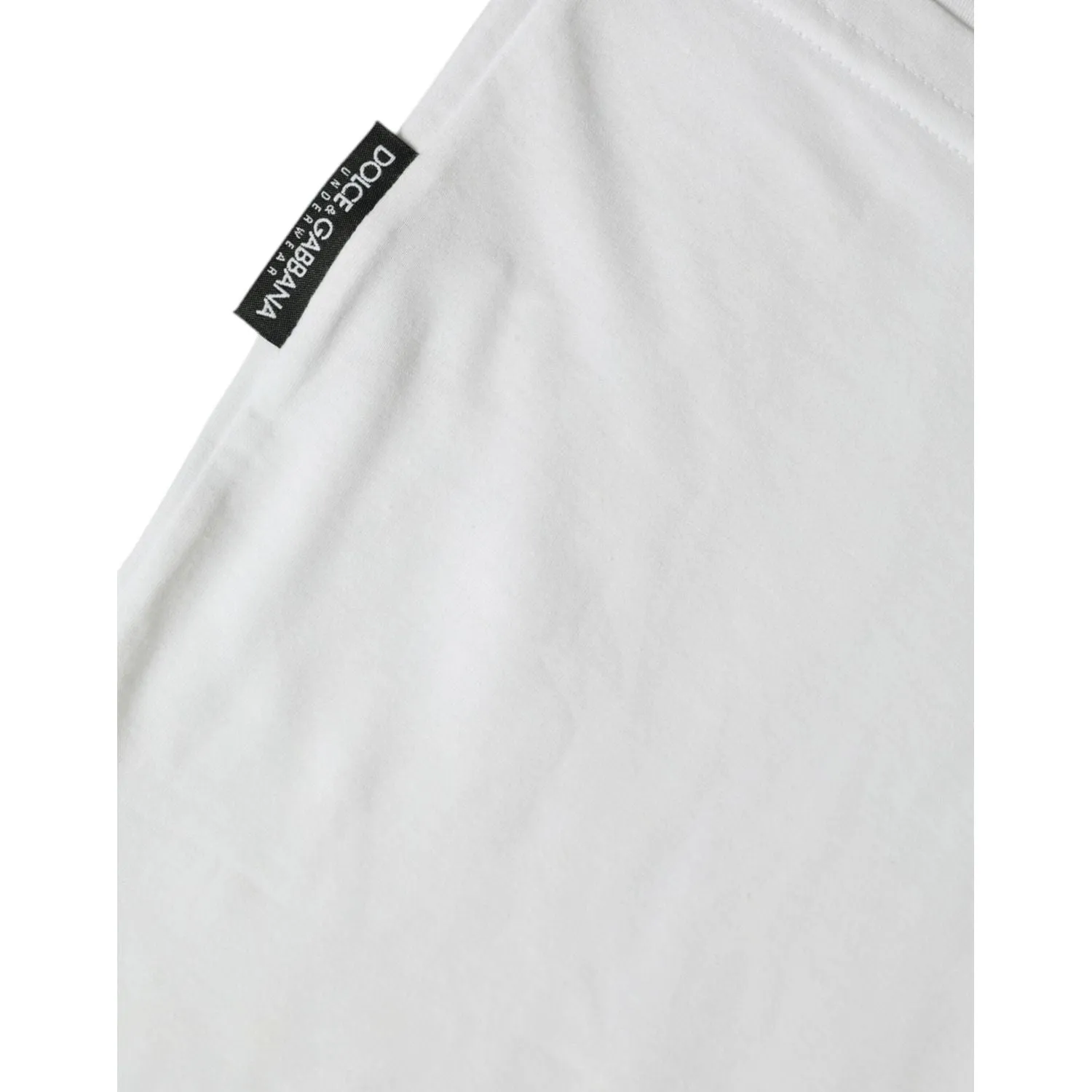 Dolce & Gabbana White Cotton V-neck Short Sleeve Underwear T-shirt