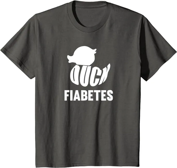 Duck Fiabetes T-Shirt | Funny Diabetes Support & Awareness Apparel | Black Cotton Tee