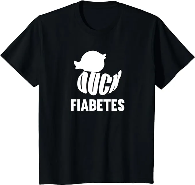 Duck Fiabetes T-Shirt | Funny Diabetes Support & Awareness Apparel | Black Cotton Tee