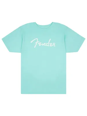 Fender Spaghetti Logo T-Shirt, Daphne Blue, Medium