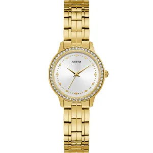 Guess Chelsea W1209L2 Gold Tone Stone Set Womens Watch