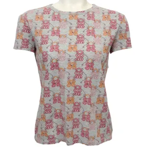 Hermes Grey / Pink Print Tee Shirt