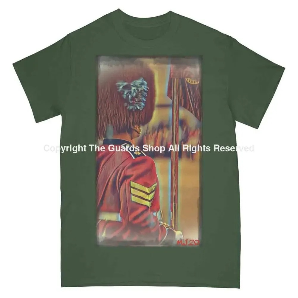 Printed T-Shirt Featuring Irish Guardsman on Parade Art