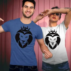 Lion face printed t-shirt for unisex