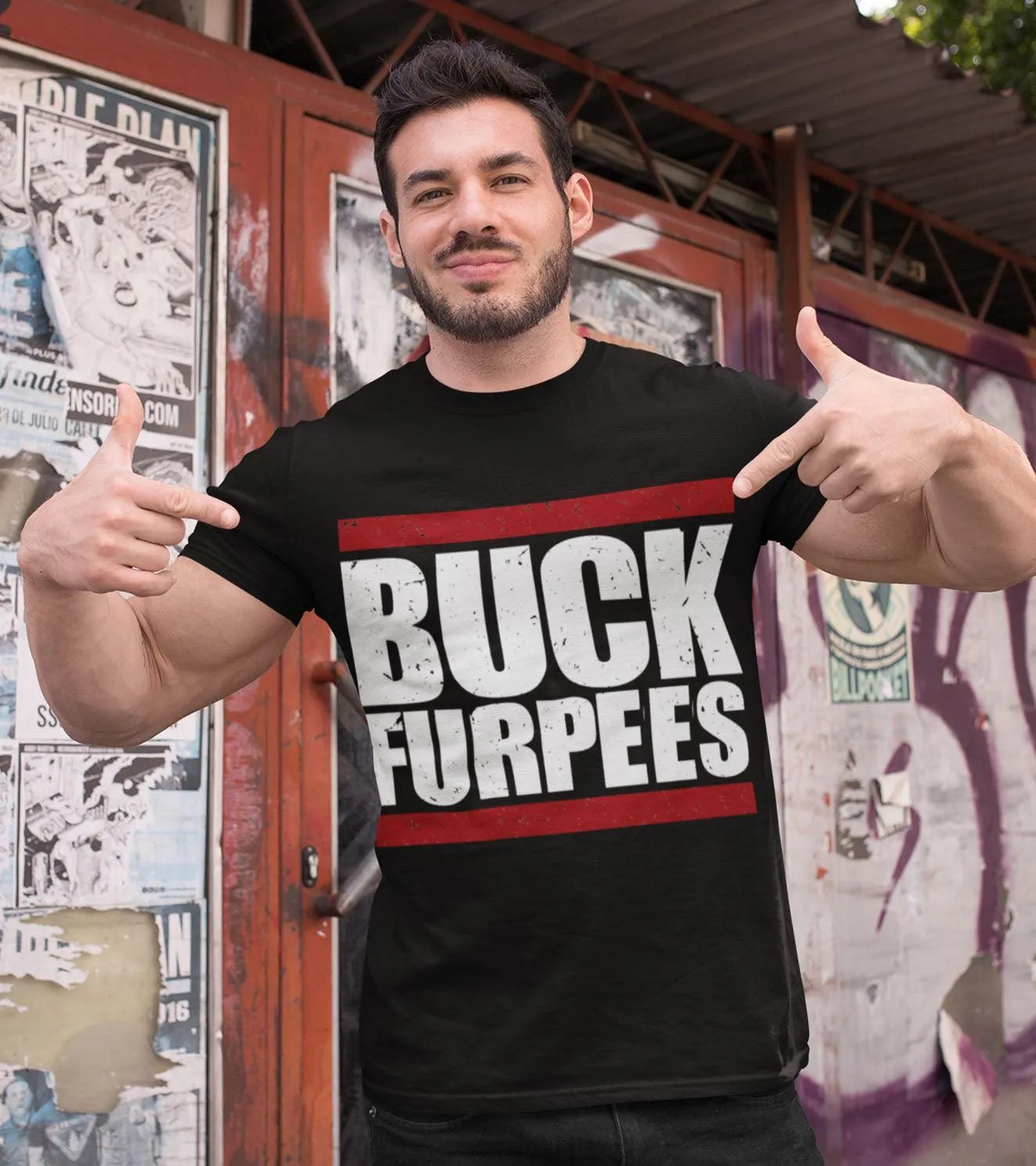 Men's Buck Furpees training T-shirt (Black)