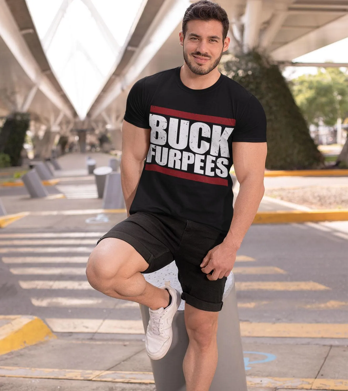 Men's Buck Furpees training T-shirt (Black)