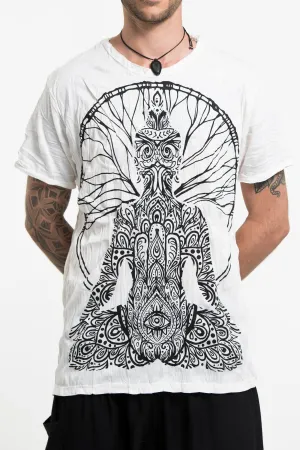 Mens Hamsa Meditation T-Shirt in White