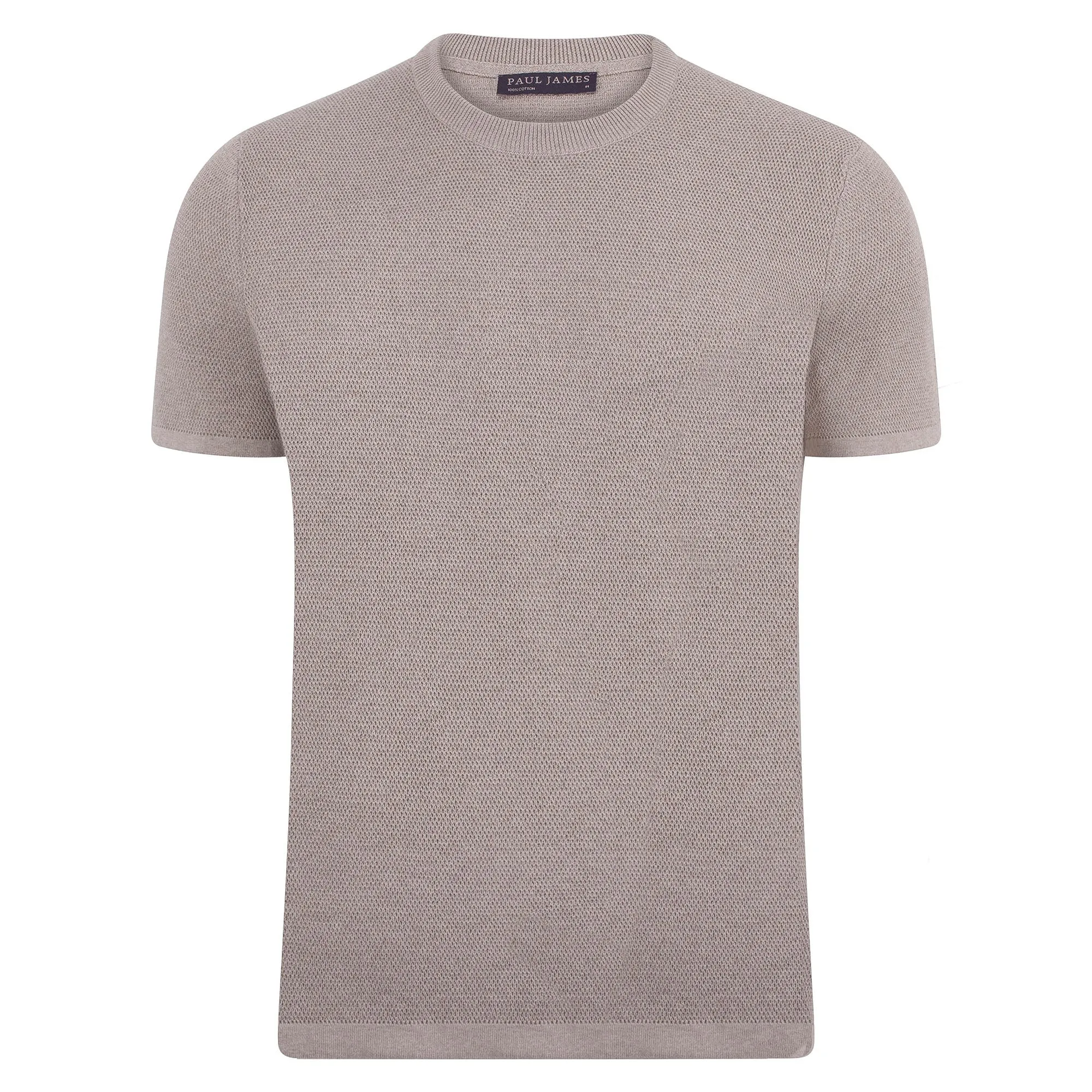 Mens Heavyweight Cotton Knitted Textured T-Shirt