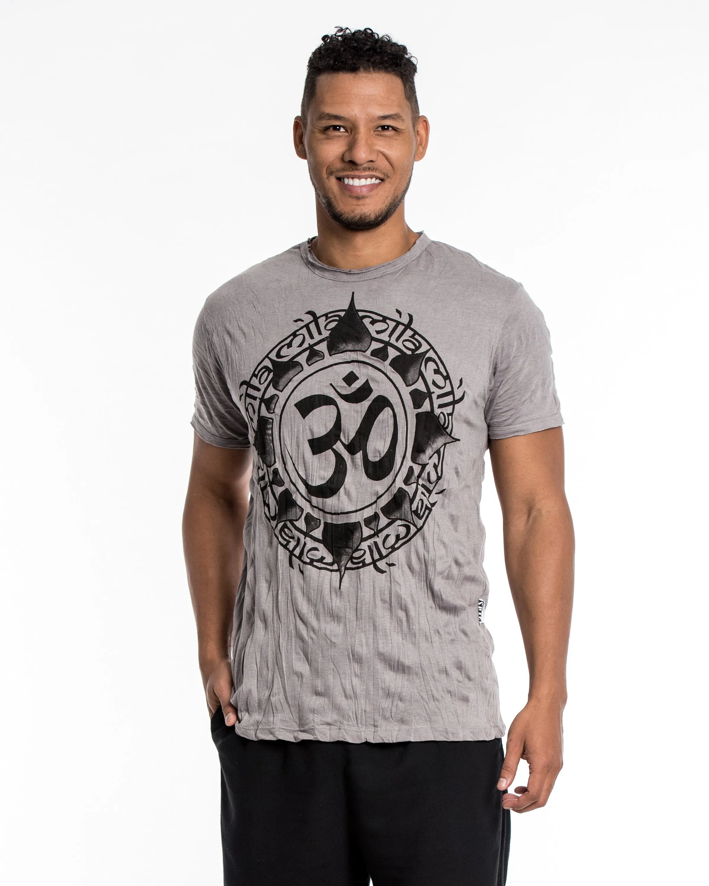 Mens Infinitee Om T-Shirt in Gray