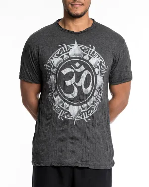 Mens Infinitee Om T-Shirt in Silver on Black