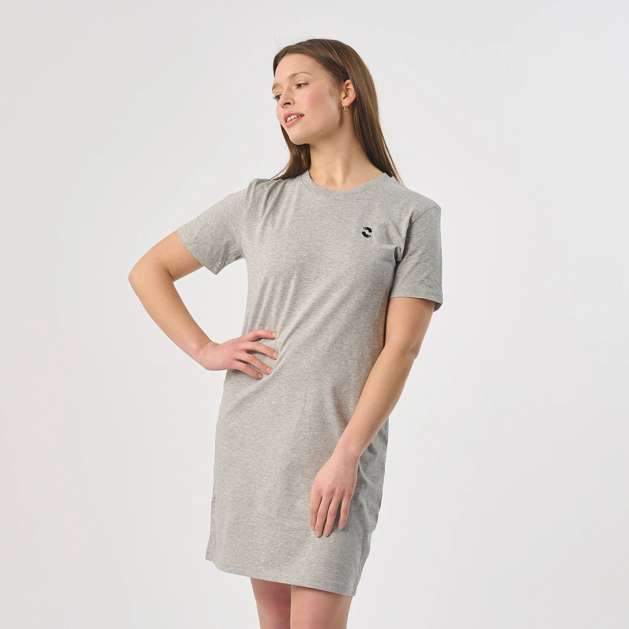 Omnitau Women's Organic Cotton T-Shirt Dress - Heather Grey