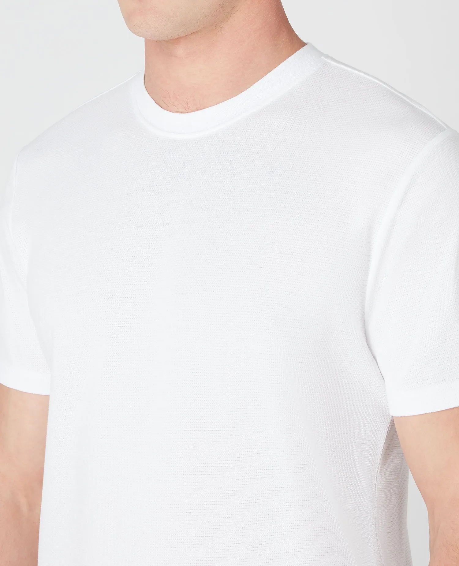 Relaxed Fit Waffle Cotton T-Shirt