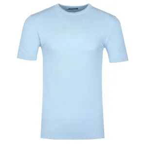 Remus Uomo Knitted T Shirt in Sky Blue