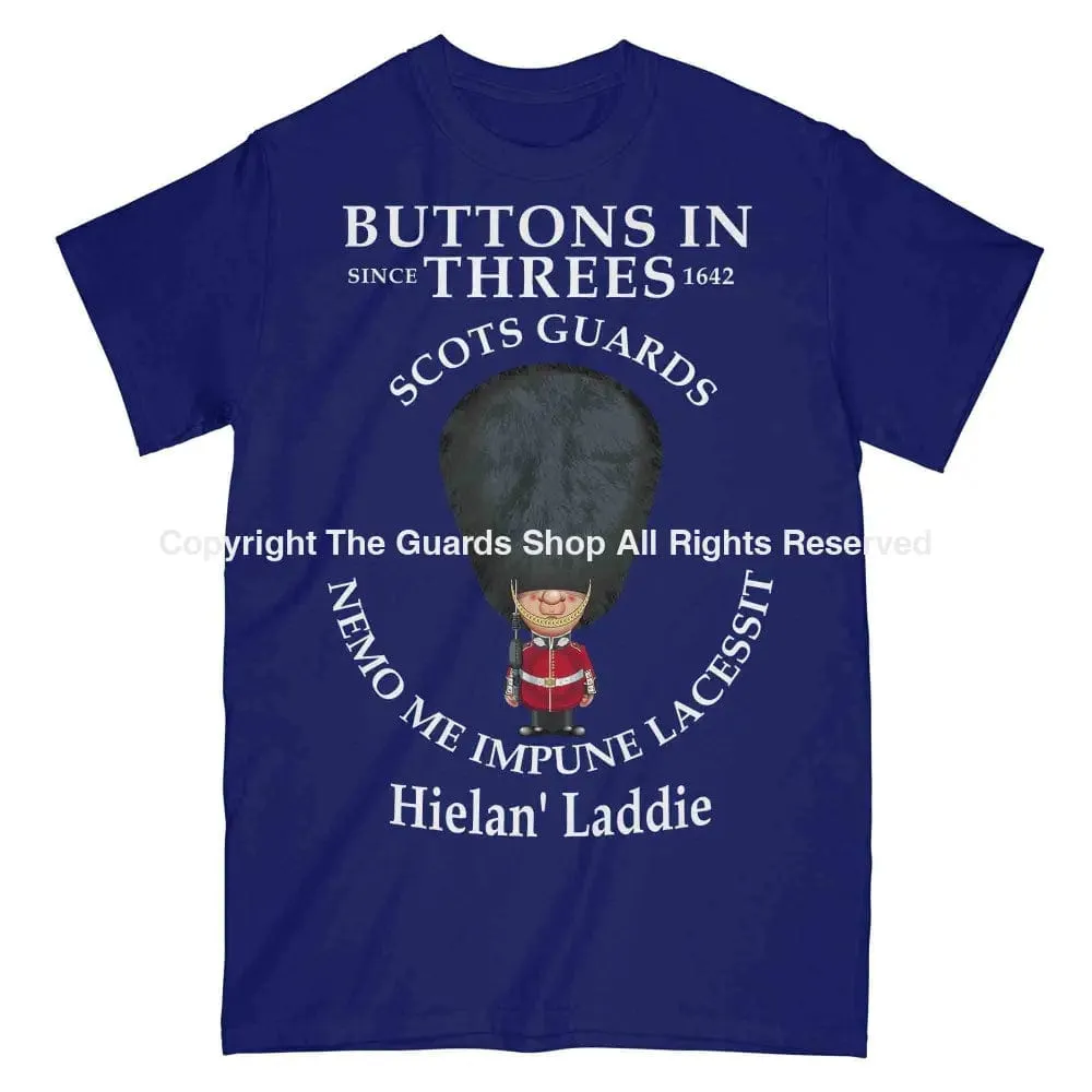 SCOTS GUARDS BUTTONS IN THREE'S Military Printed T-Shirt