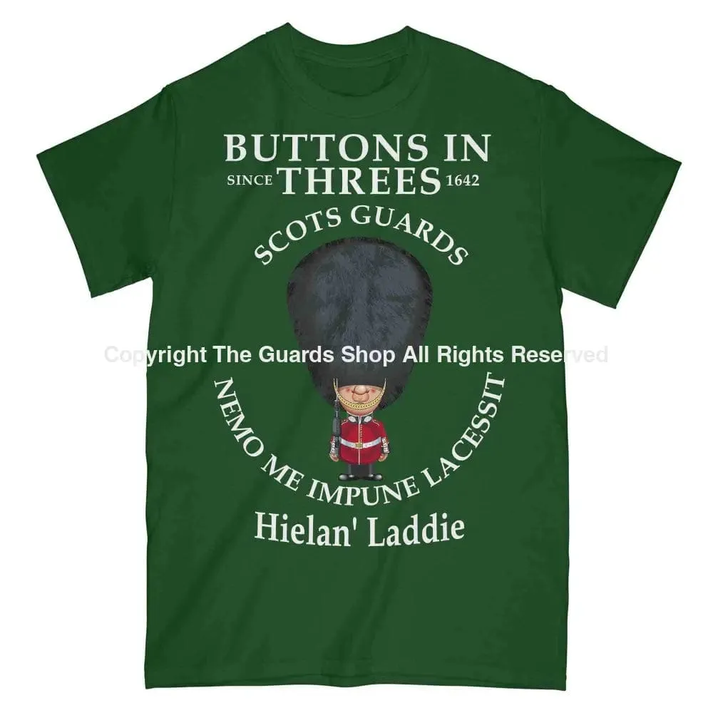 SCOTS GUARDS BUTTONS IN THREE'S Military Printed T-Shirt