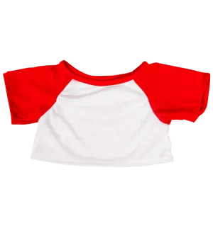 White Tee w/ Red Sleeves