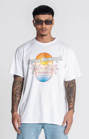 White Tropicana Oversized Tee